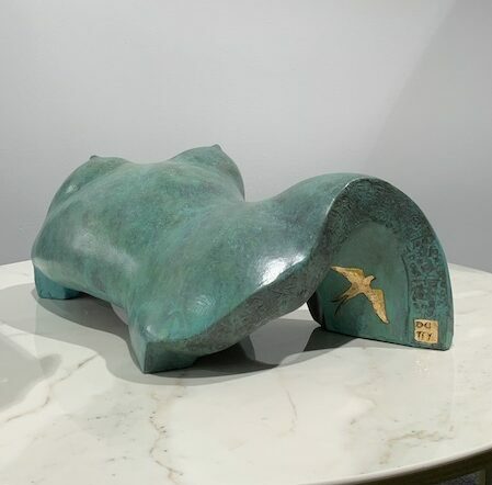 nu-nude-femme-corps-bronze-art-art contemporain-vert-emeraude